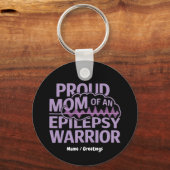  Proud Mom of an Epilepsy Warrior Brain Wave Sleutelhanger (Voorkant)
