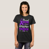 Proud Mom Of An Epilepsy Warrior Purple Ribbon T-shirt (Voorkant volledig)