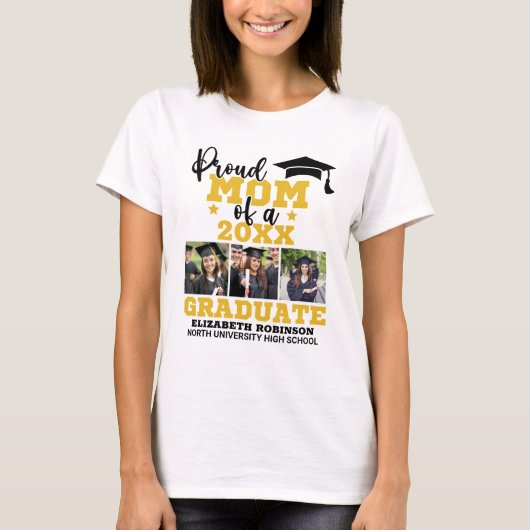 Proud Mom of the Graduate Photo collage T-shirt (Voorkant)