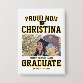 Proud mom parent of student of class of 2025 button (Voorkant)