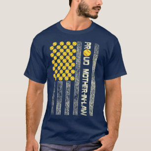Proud Motherinlaw American Flag Softball Moeder Pa T-shirt