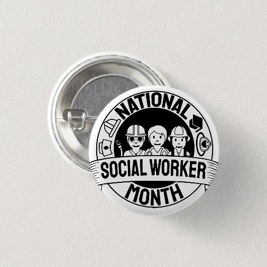 Proud Motivation National Social Worker Month Ronde Button 3,2 Cm (Voorkant /achterkant)