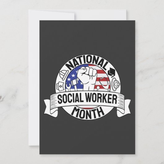 Proud Motivation National Social Worker Month US Bedankkaart (Voorkant)