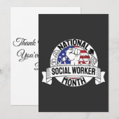 Proud Motivation National Social Worker Month US Bedankkaart (Voorkant / Achterkant)