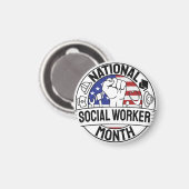 Proud Motivation National Social Worker Month US Magneet (Voorkant / Achterkant)