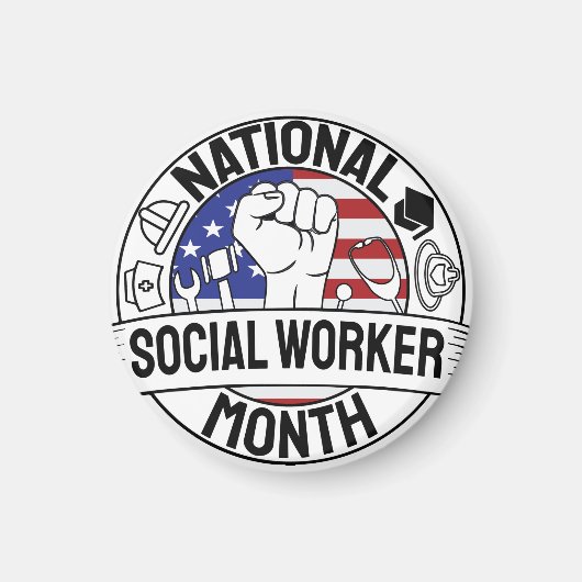 Proud Motivation National Social Worker Month US Magneet (Voorkant)