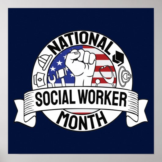 Proud Motivation National Social Worker Month US Poster (Voorkant)