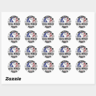 Proud Motivation National Social Worker Month US Ronde Sticker