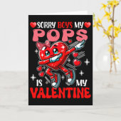 Proud My Pops Is My Valentine's Day Dabbing Heart  Kaart (Gele Bloem)