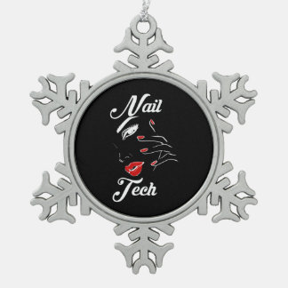 Proud Nail Tech Tin Sneeuwvlok Ornament