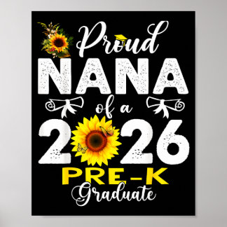 Proud nana of 2026 pre-k graduate mothers day poster