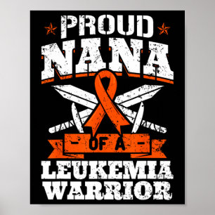 Proud Nana van een leukemiekwachter grootmabewustz Poster
