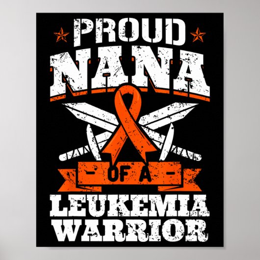 Proud Nana van een leukemiekwachter grootmabewustz Poster (Voorkant)
