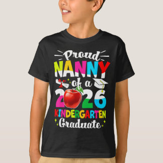 Proud nanny of a class of 2026 graduate kids t-shirt