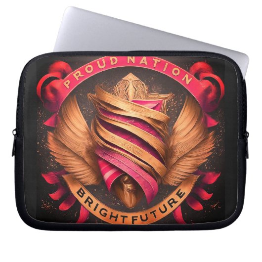 Proud Nation Bright Future Electronics Bag Laptop Sleeve (Voorkant)