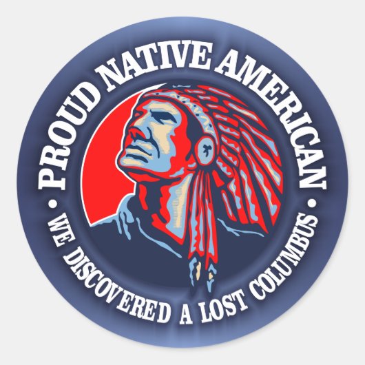 Proud Native American 2 Ronde Sticker (Voorkant)
