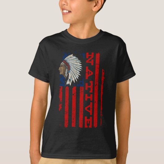 Proud Native American Day  Amerikaanse vlag T-shirt (Voorkant)
