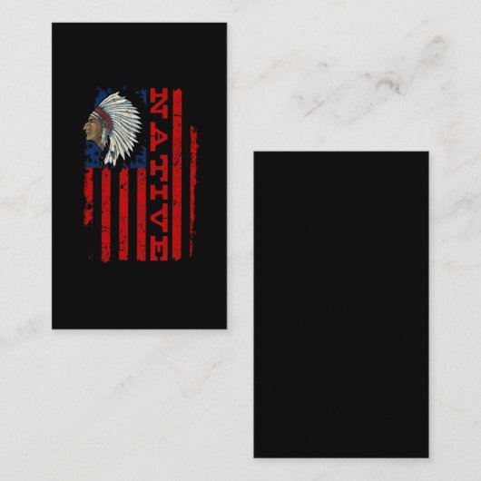 Proud Native American Day Amerikaanse vlag Visitekaartje (Voorkant / Achterkant)