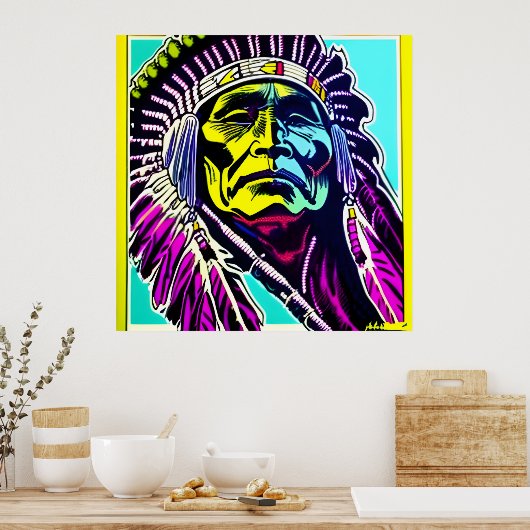 PROUD NATIVE AMERICAN POSTER (Keuken)