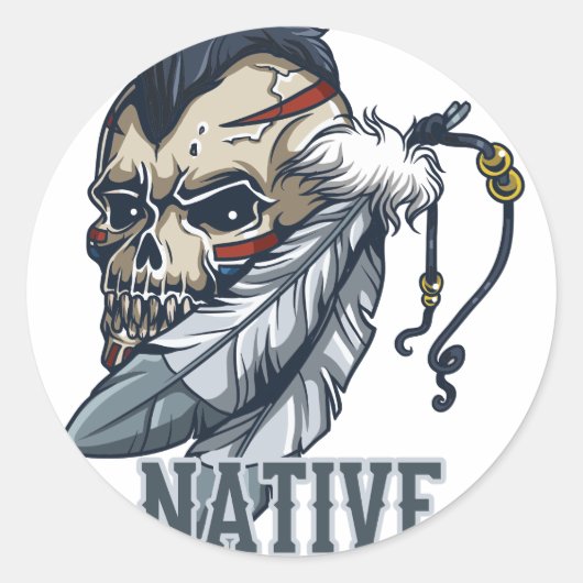 Proud Native American Ronde Sticker (Voorkant)