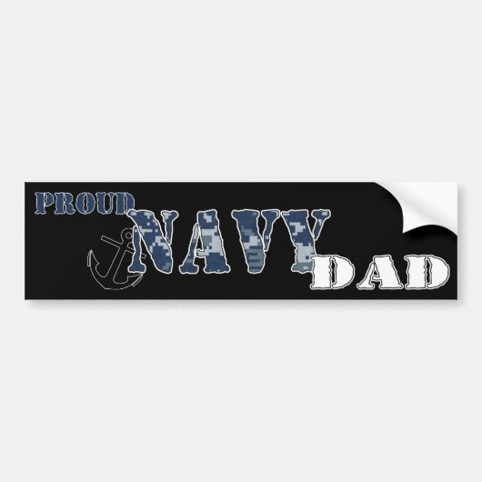 Proud Navy Dad Bumpersticker (Voorkant)