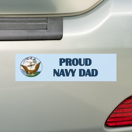 Proud Navy Dad-Bumpersticker Bumpersticker (Op auto)