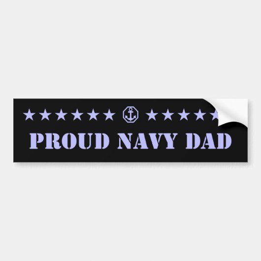 Proud Navy Dad Stars Bumpersticker (Voorkant)