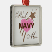 Proud Navy Ma Heart Metalen Ornament (Rechts)