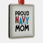 Proud Navy Mam Metalen Ornament (Rechts)