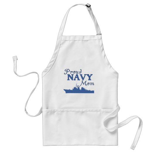Proud Navy Mam Ship Standaard Schort (Voorkant)