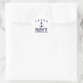 Proud Navy oom Ronde Sticker (Tas)