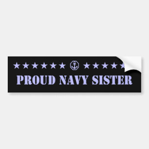 Proud Navy Sister Stars Bumpersticker