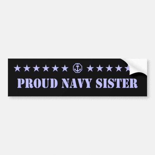 Proud Navy Sister Stars Bumpersticker (Voorkant)