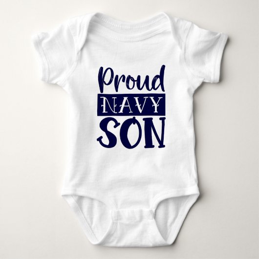 Proud Navy Son Baby Bodysuit (Voorkant)