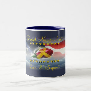 Proud Navy tante Tweekleurige Koffiemok
