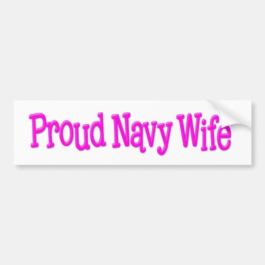 Proud Navy Wife Bumpersticker (Voorkant)