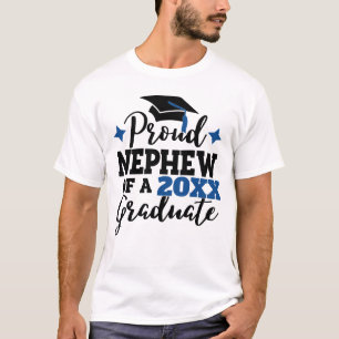 Proud neef 2022 afstuderen zwarte blauwe tassel t-shirt