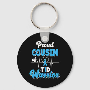 Proud neef van een T1D-wortel Diabetische diabetes Sleutelhanger