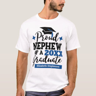 Proud nephew 2022 afstuderen zwarte blauwe tasseln t-shirt