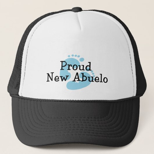 Proud New Abuelo Baby Footprint Trucker Pet (Voorkant)