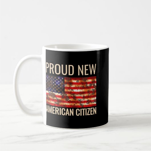 Proud New American Us Citizenship Gift Tee Shirt  Koffiemok (Links)