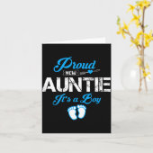 Proud New Auntie It's A Boy Gender Reveal Funny Fa Kaart (Gele Bloem)