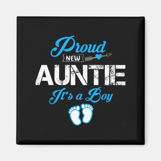 Proud New Auntie It's A Boy Gender Reveal Funny Fa Magneet (Voorkant)
