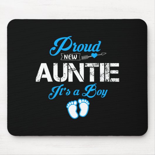 Proud New Auntie It's A Boy Gender Reveal Funny Fa Muismat (Voorkant)