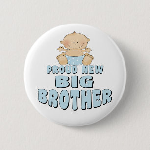 Proud New Big Brother Boy Ronde Button 5,7 Cm