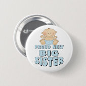 Proud New Big Sister Boy Ronde Button 5,7 Cm (Voorkant /achterkant)
