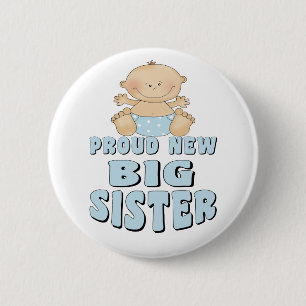Proud New Big Sister Boy Ronde Button 5,7 Cm