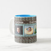 Proud New Dad 4 Foto Mok Aqua en Brown (Voorkant links)