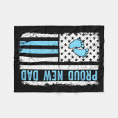 Proud New Dad For Men Funny Fathers Day New Boy Ba Fleece Deken (Voorkant (Horizontaal))