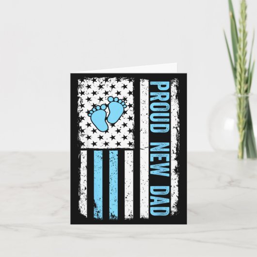 Proud New Dad For Men Funny Fathers Day New Boy Ba Kaart (Voorkant)